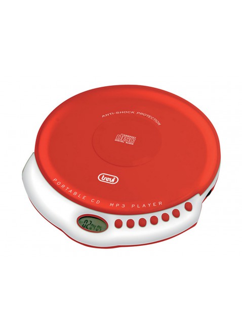 Lettore Cd portatile Trevi Riproduttore suono Rosso Display LCD Player Audio Mp3