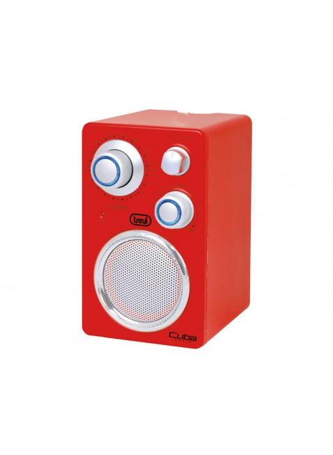 Radio portatile Per Mp3 Banda FM AUX Trevi Rosso Cuba Con LED 165x95x42 mm