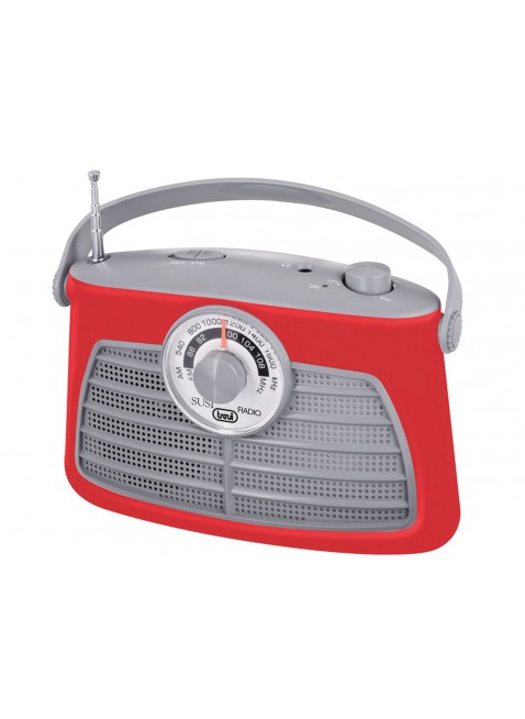 Radio portatile Am/Fm In Vintage Speaker Presa cuffia Trevi 210x140x80mm Rosso
