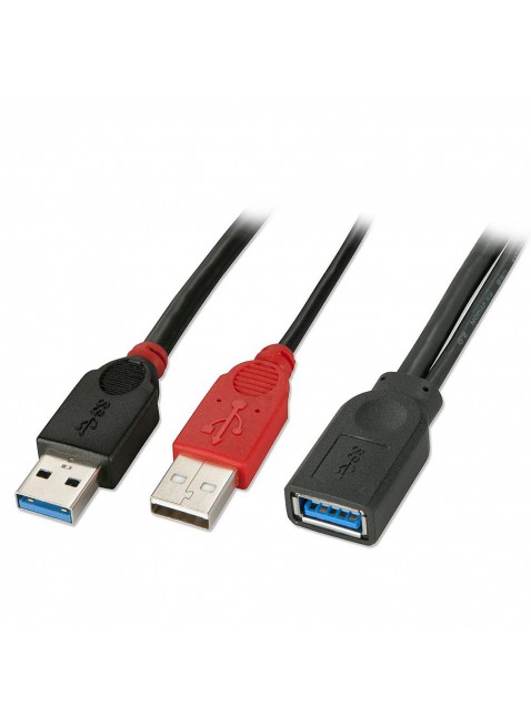 Cavo USB 3.0 Dual Power 2 x Tipo A a Tipo A Femmina, 0,5m