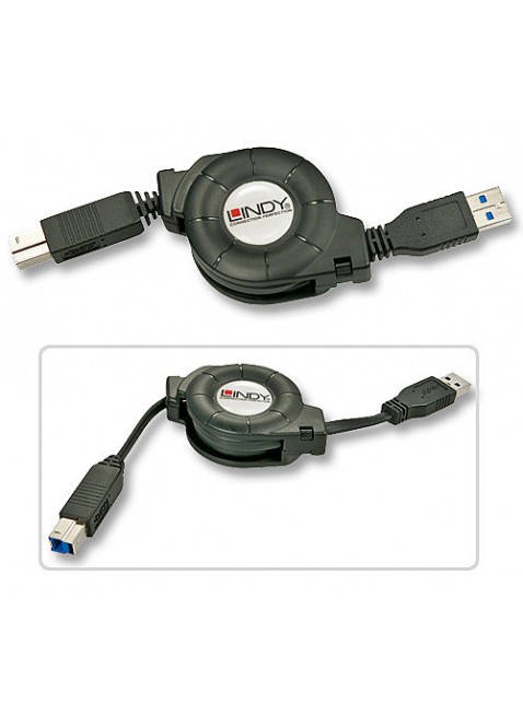 Cavo USB 3.0 riavvolgibile Tipo A/B, 1m