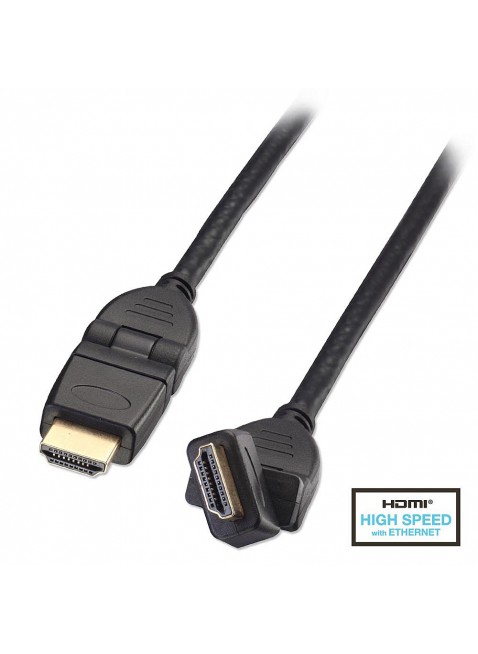 Cavo HDMI® High Speed con Ethernet - Connettori flessibili, 1m