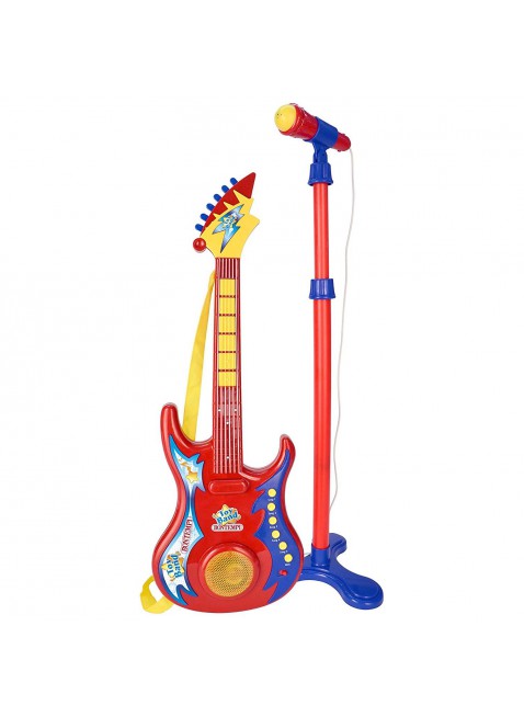 Chitarra Rock Elettronica e Microfono da Palco per Bambini Strumenti