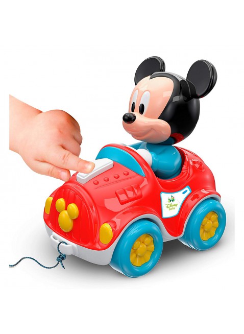 Macchina Topolino Trainabile con Corda Mickey Mouse con Suono Primi Giochi