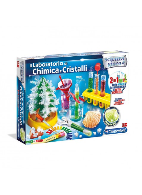 Clementoni 13968 Scienza e Gioco Il Laboratorio di Chimica e Cristalli Sostanze 