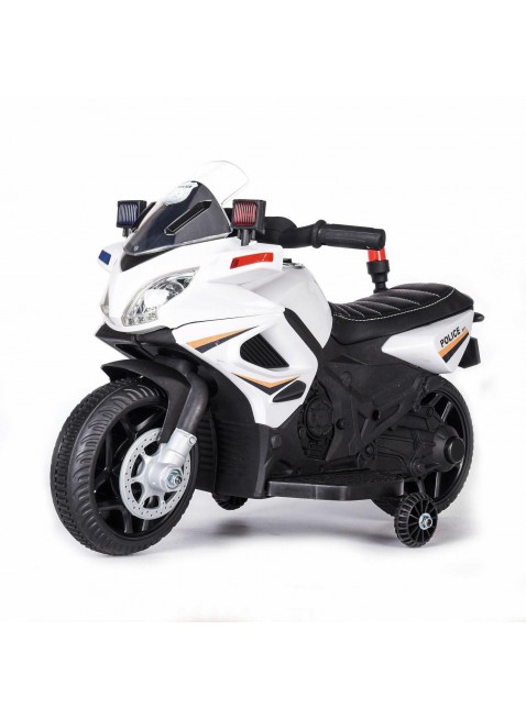 Moto Motocicletta Elettrica Polizia Police Bianca Per Bambini 6V Lamas Toys