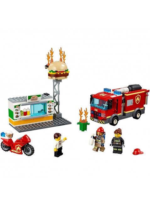 Lego City Fire Fiamme al Burger Bar Pompieri Set Costruzioni per Bambini 60214