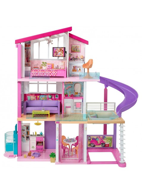 Barbie Casa dei Sogni per Bambole con 8 Stanze Garage Scivolo Piscina Ascensore 