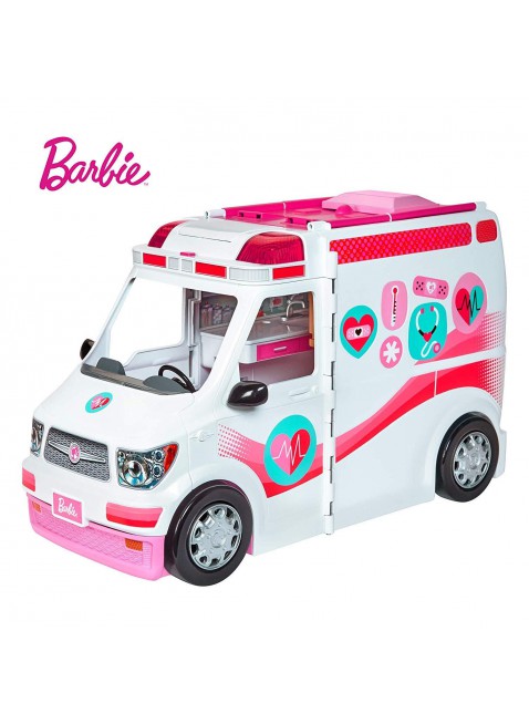 Barbie Ambulanza Trasformabile in Clinica Mobile con 3 Stanze e Tanti Accessori
