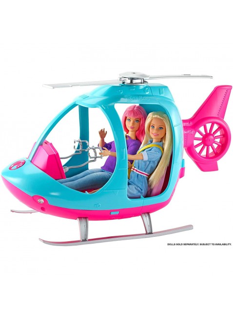 Barbie l'Elicottero per Bambole Rosa e Azzurro con Elica che Gira Giocattolo