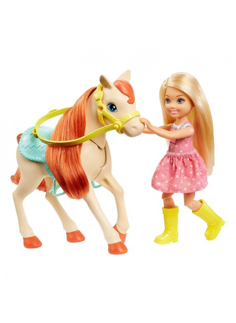 Ranch di Barbie e Chelsea Playset Giocattolo con Due Bambole Cavalli Accessori 