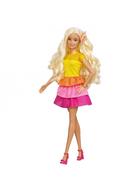 Barbie Ricci Perfetti Bambola Bionda con Capelli Lunghi da Pettinare con Pettine