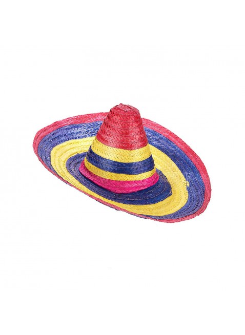 Cappello Sombrero Da Messicano 50 cm Multicolore per Festa Carnevale Atosa 98204