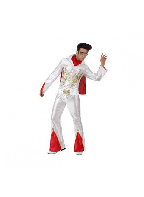 Costume Vestito Carnevale Cantante Rock N'Roll Elvis Adulto Uomo Xl Atosa 11818