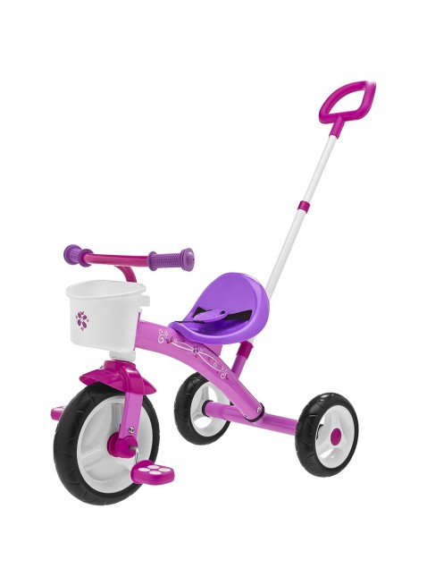 Chicco U/Go Triciclo Rosa cintura di sicurezza e cestello manico telescopico