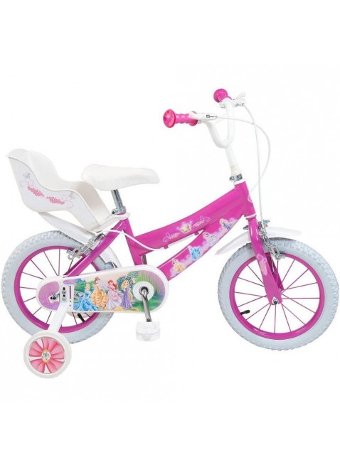 Toimsa Bicicletta da Bambina 14" dai 4 ai 7 Anni Motivo Principesse Disney Rosa