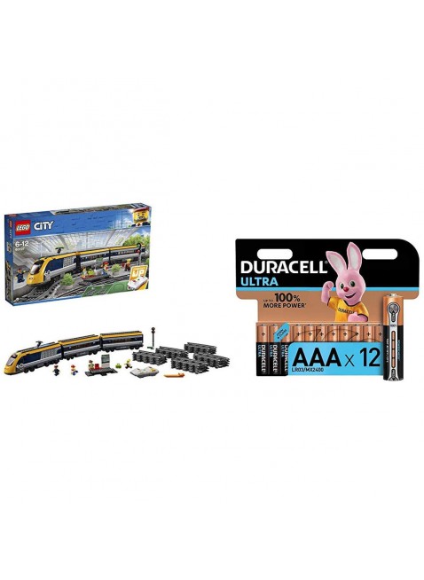 LEGO City - Treno Passeggeri 60197 + Pacco Pile Duracell Divertimento Garantito