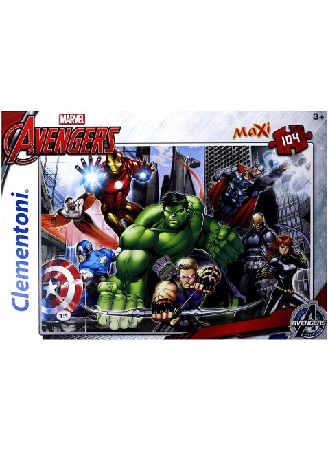 Clementoni Avengers Maxi Supercolor Puzzle 104 Pezzi da Assemblare Multicolor