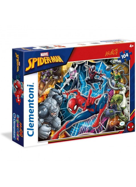 Clementoni Spiderman Supercolor Puzzle 104 Pezzi 23716 Multicolor da Assemblare