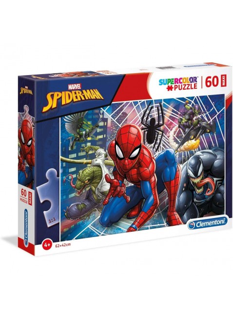 Clementoni Supercolor Puzzle-Spider Man-60 Pezzi Maxi Multicolore 26444 nuovo