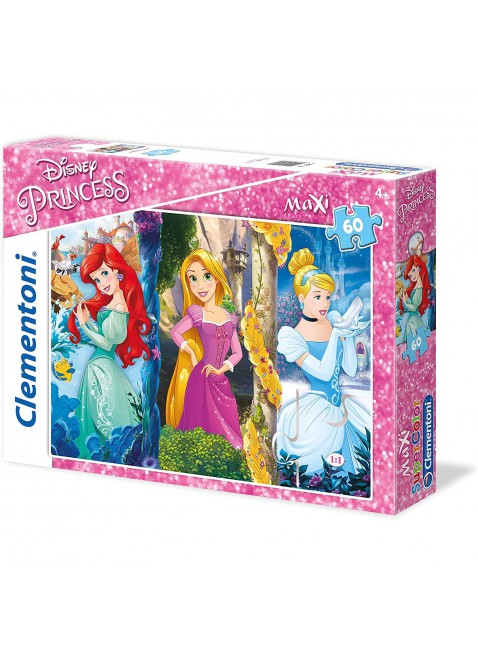 Clementoni Princess Supercolor Puzzle Maxi 60 Pezze 26416 Walt Disney Divertente