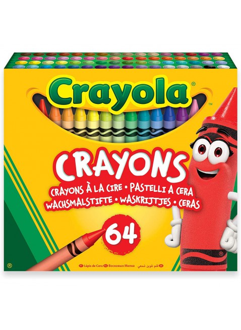 Crayola-64 Pastelli a Cera per Scuola e Tempo Libero Multicolore 52-6448
