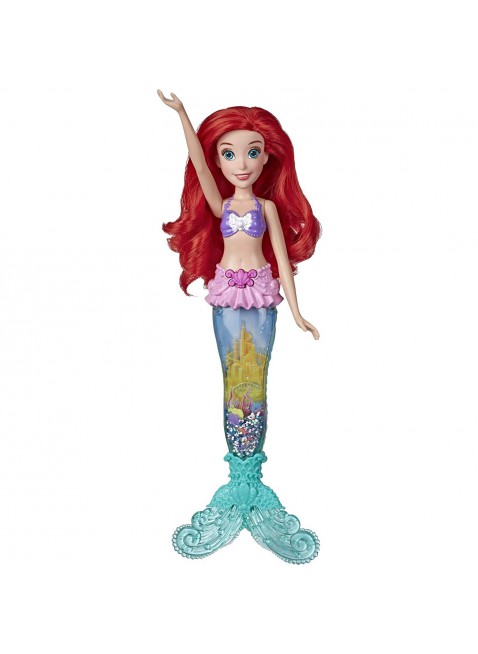 Hasbro Disney Princess Ariel Glitter 'n Glow (Bambola con luci Coda da Sirena 
