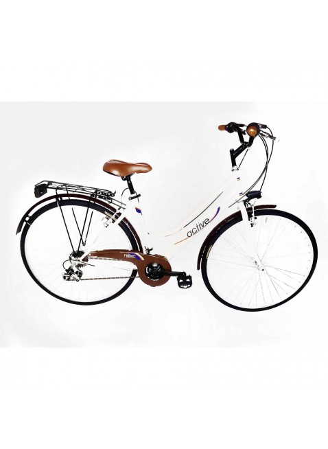 city bike bicicletta donna cerchi freni cavalletto alluminio telaio acciaio m 28