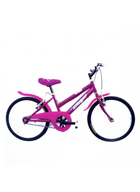 Bici bicicletta bambina bimba rosa telaio acciaio ruote 20 cavalletto alluminio 