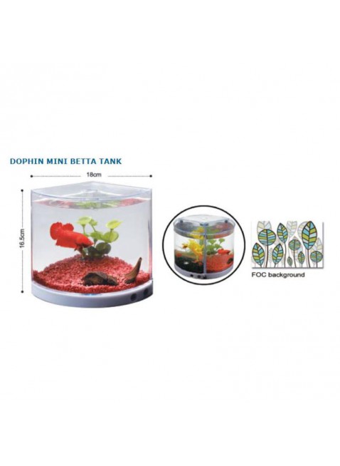  Mini acquario ideale per pesce betta con LED design DoPhin   
