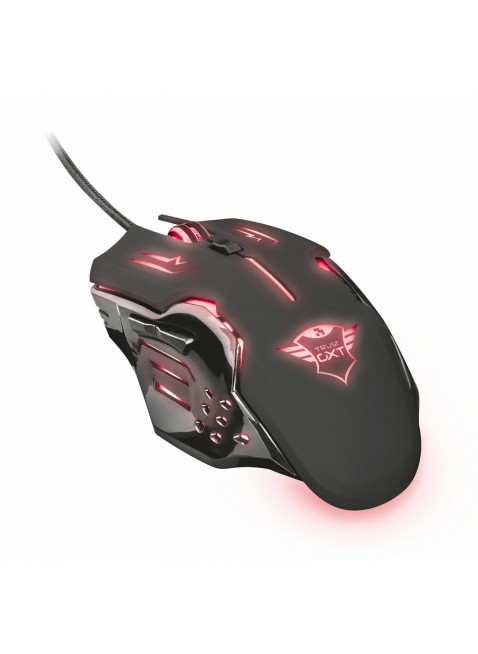 Mouse Trust Gaming Gioco Nero Luci Led Cangianti 600 2000 dpi Ergonomico Destro