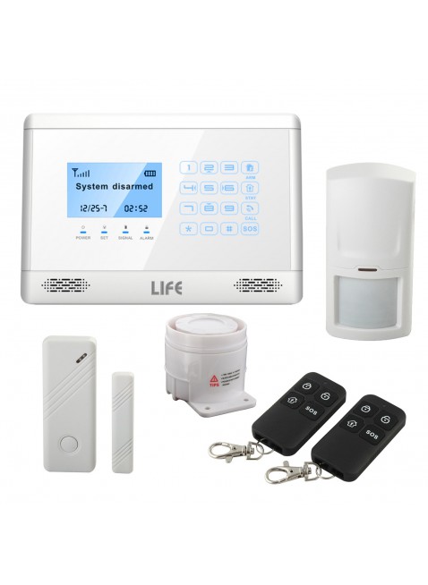Sistema Antifurto Allarme Casa Kit Touch screen Combinatore GSM LIFE 10 Zone