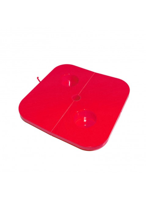 Tavolino Vassoio Tavolo x asta ombrelloni Piscina Spiaggia Mare 38x38x2 cm Rosso