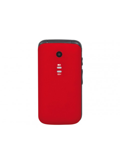 Cellulare rosso con sportellino tasti e display grandi fotocamera sveglia Trevi