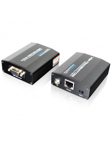 Extender VGA Prolunga Video Cavo di Rete LAN Ethernet CAT 5 per Monitor Pc Dvr