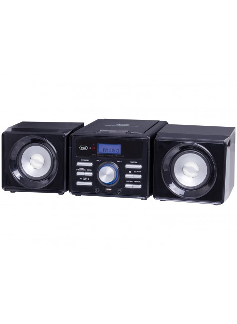impianto stereo HI FI mini trevi HCX 1030 S nero altoparlanti integrati