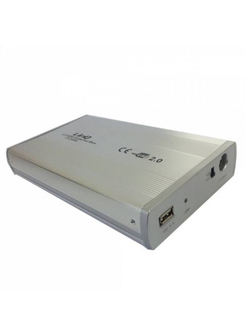 BOX CASE ESTERNO 3.5" POLLICI PER HARD DISK HDD HD USB IDE IN ALLUMINIO LINQ NEW