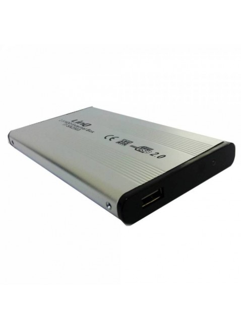 BOX CASE ESTERNO 2.5" POLLICI PER HARD DISK HDD HD USB SATA IN ALLUMINIO LINQ