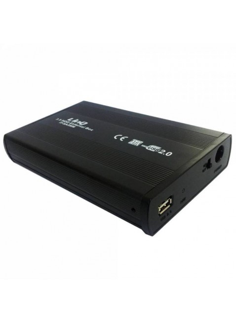 BOX CASE ESTERNO 3.5' POLLICI PER HARD DISK HDD HD USB SATA IN ALLUMINIO LINQ