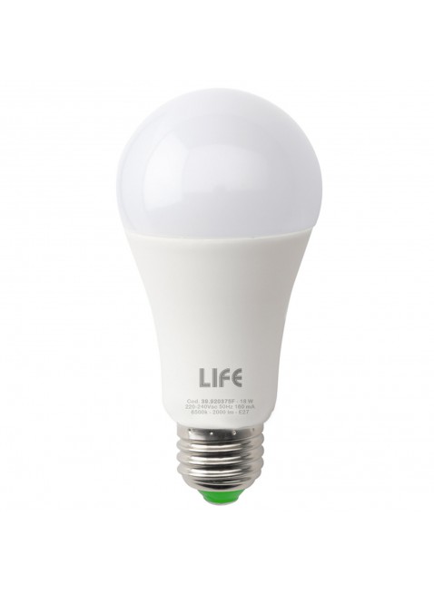 Lampada Lampadina E27 LED SMD LIFE 18W Goccia Luce Fredda 2000 Lumen