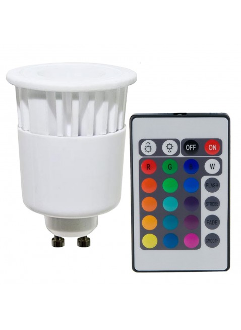 Lampadina Lampada LED dimmer GU10 4w Regolabile RGB Colori Life