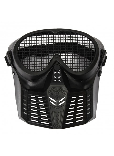Maschera Soft Air Nera Protezione Totale Viso con Rete SOFTAIR JS-TACTICAL