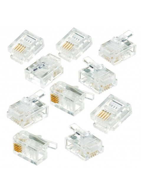 10 Plug Connettore RJ11 6P4C per Modem Telefono Router Fax Spina Modulare LIFE