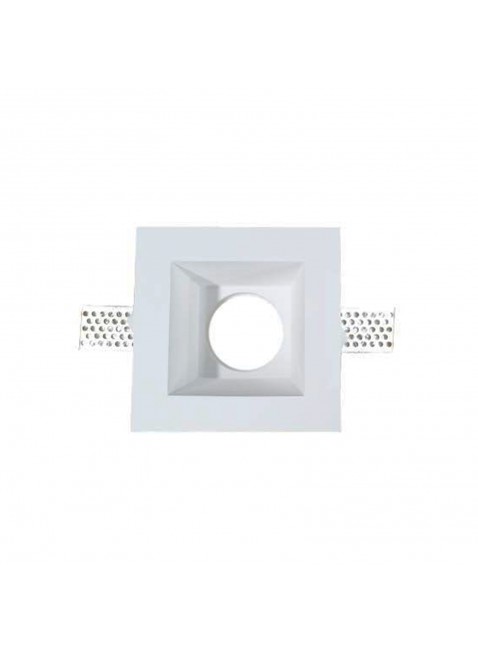 Portafaretto compatibile con lampadine GU10 e GU5.3 in gesso quadrato V-Tac