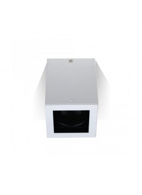 Portafaretto Bianco Quandrato Orientabile da soffitto per Lampadine GU10 GU5.3