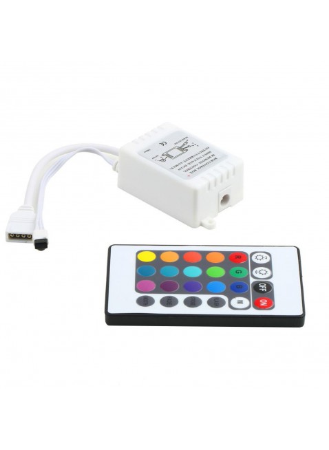 Telecomando 24Tasti + Controller RGB 6A 12V 72 W per Strisce LED RGB 5050 3528