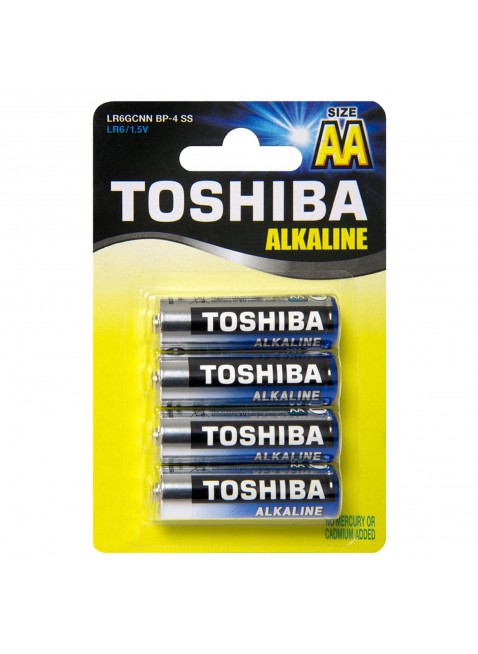 4 Batterie STILO AA Pile Pila Batteria TOSHIBA Alkaline Alcaline